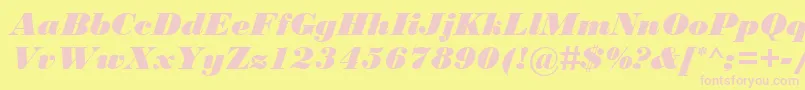 BodoniMtBlackРљСѓСЂСЃРёРІ Font – Pink Fonts on Yellow Background