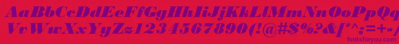 BodoniMtBlackРљСѓСЂСЃРёРІ Font – Purple Fonts on Red Background