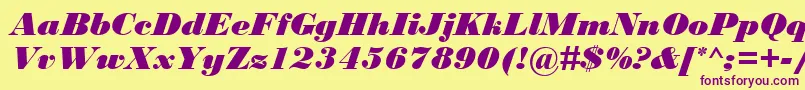 BodoniMtBlackРљСѓСЂСЃРёРІ Font – Purple Fonts on Yellow Background