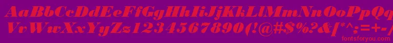 BodoniMtBlackРљСѓСЂСЃРёРІ Font – Red Fonts on Purple Background