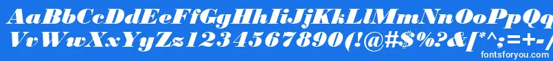BodoniMtBlackРљСѓСЂСЃРёРІ Font – White Fonts on Blue Background
