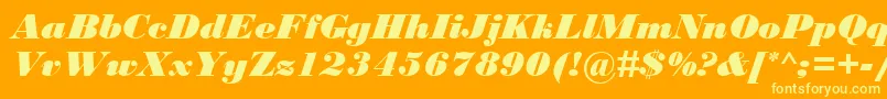 BodoniMtBlackРљСѓСЂСЃРёРІ Font – Yellow Fonts on Orange Background