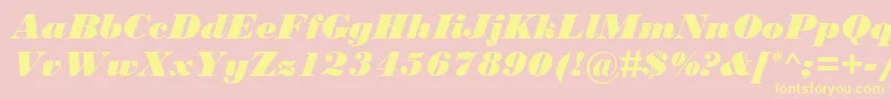 BodoniMtBlackРљСѓСЂСЃРёРІ Font – Yellow Fonts on Pink Background