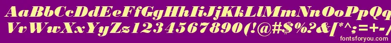 BodoniMtBlackРљСѓСЂСЃРёРІ Font – Yellow Fonts on Purple Background