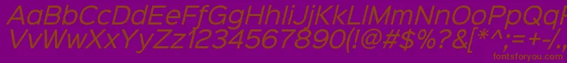 Sinkinsans400italic Font – Brown Fonts on Purple Background