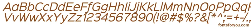 フォントSinkinsans400italic – 白い背景に茶色のフォント