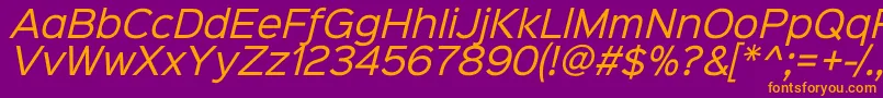 fuente Sinkinsans400italic – Fuentes Naranjas Sobre Fondo Morado