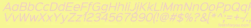 Sinkinsans400italic Font – Pink Fonts on Yellow Background