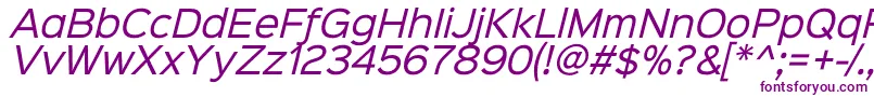 Sinkinsans400italic-fontti – violetit fontit valkoisella taustalla