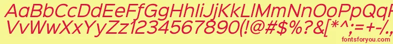 Sinkinsans400italic Font – Red Fonts on Yellow Background