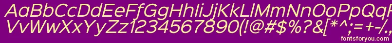 Sinkinsans400italic Font – Yellow Fonts on Purple Background