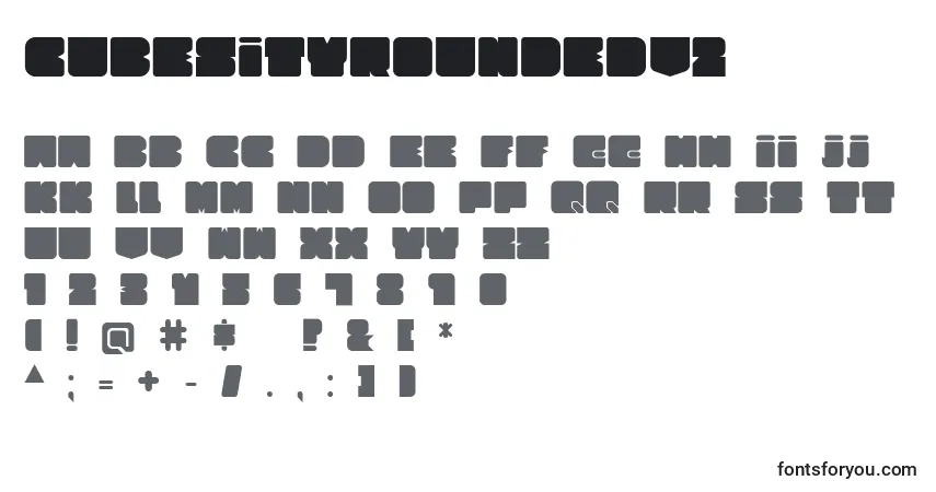Шрифт CubesityRoundedV2 – алфавит, цифры, специальные символы