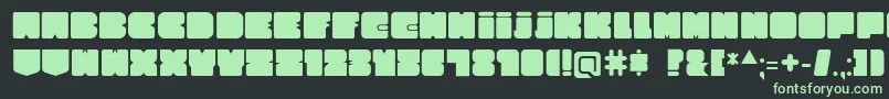 CubesityRoundedV2 Font – Green Fonts on Black Background