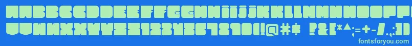 CubesityRoundedV2 Font – Green Fonts on Blue Background