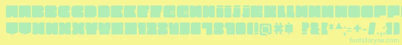 CubesityRoundedV2 Font – Green Fonts on Yellow Background