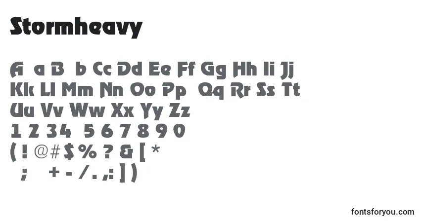 Schriftart Stormheavy – Alphabet, Zahlen, spezielle Symbole
