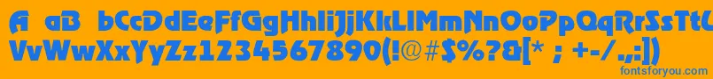 Stormheavy Font – Blue Fonts on Orange Background