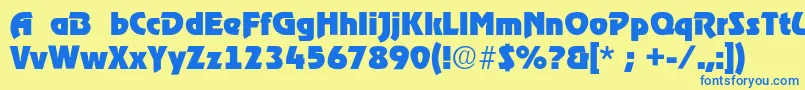 Stormheavy Font – Blue Fonts on Yellow Background