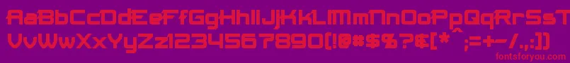 フォントMaximizeBold – 紫の背景に赤い文字