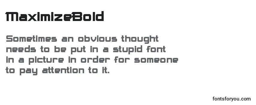 Review of the MaximizeBold Font
