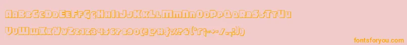 フォントBlitzstrike3D – オレンジの文字がピンクの背景にあります。