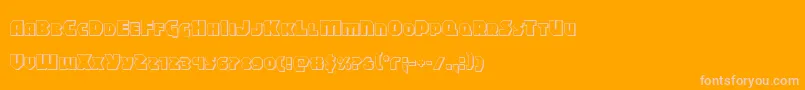 Blitzstrike3D-Schriftart – Rosa Schriften auf orangefarbenem Hintergrund