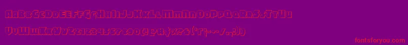 Blitzstrike3D-Schriftart – Rote Schriften auf violettem Hintergrund