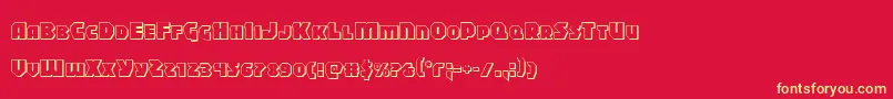 Czcionka Blitzstrike3D – żółte czcionki na czerwonym tle