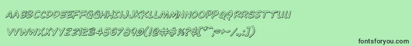 Dominomask3Dital-fontti – mustat fontit vihreällä taustalla