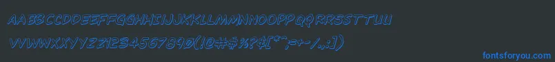 フォントDominomask3Dital – 黒い背景に青い文字
