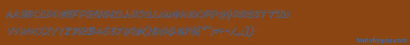フォントDominomask3Dital – 茶色の背景に青い文字