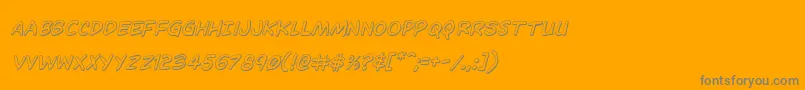 Dominomask3Dital-Schriftart – Graue Schriften auf orangefarbenem Hintergrund