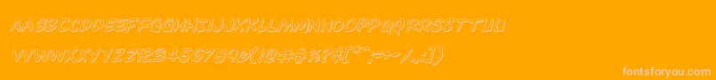 Dominomask3Dital Font – Pink Fonts on Orange Background