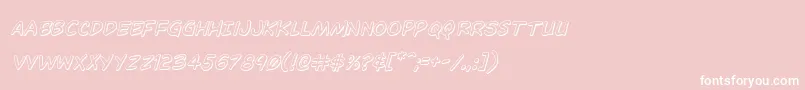 Dominomask3Dital-fontti – valkoiset fontit vaaleanpunaisella taustalla