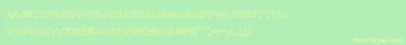 Dominomask3Dital-fontti – keltaiset fontit vihreällä taustalla