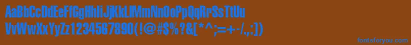 HelveticaltstdExtracomp Font – Blue Fonts on Brown Background