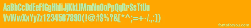 HelveticaltstdExtracomp Font – Green Fonts on Orange Background