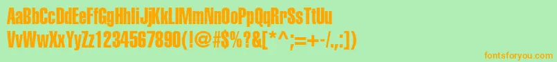 HelveticaltstdExtracomp Font – Orange Fonts on Green Background