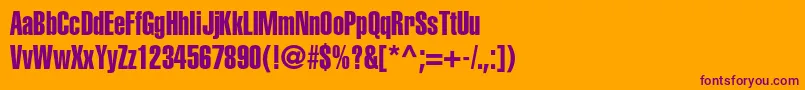 HelveticaltstdExtracomp Font – Purple Fonts on Orange Background