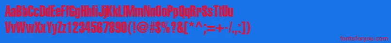 HelveticaltstdExtracomp Font – Red Fonts on Blue Background