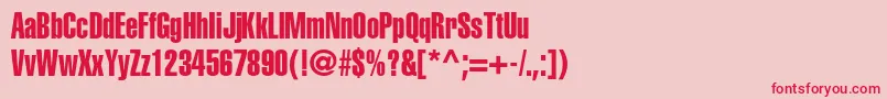 フォントHelveticaltstdExtracomp – ピンクの背景に赤い文字