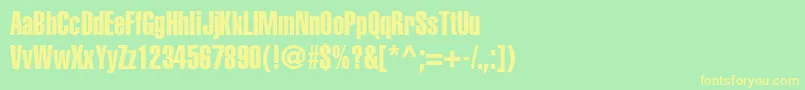 HelveticaltstdExtracomp Font – Yellow Fonts on Green Background
