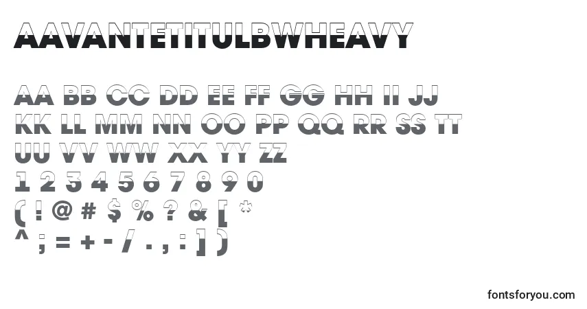 A fonte AAvantetitulbwHeavy – alfabeto, números, caracteres especiais