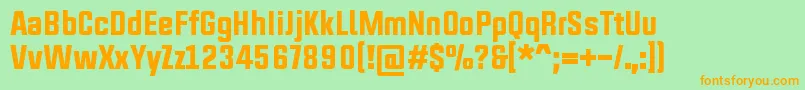 UpboltersNewRegular-Schriftart – Orangefarbene Schriften auf grünem Hintergrund
