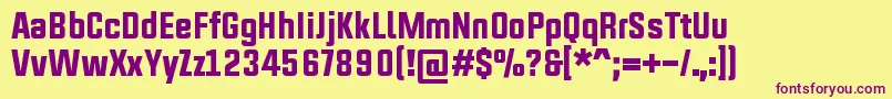フォントUpboltersNewRegular – 紫色のフォント、黄色の背景