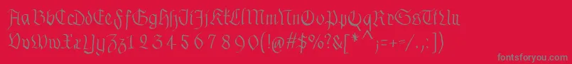 フォントFraxhandwritten – 赤い背景に灰色の文字