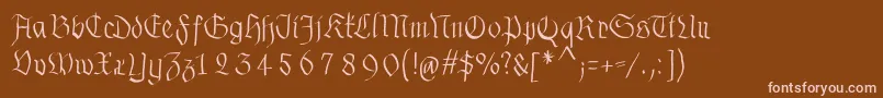 Fraxhandwritten-Schriftart – Rosa Schriften auf braunem Hintergrund