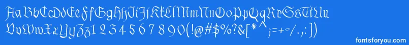 Fonte Fraxhandwritten – fontes brancas em um fundo azul