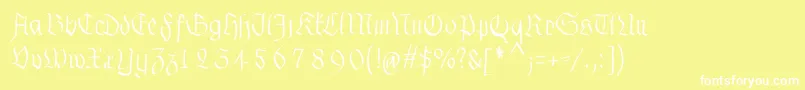 フォントFraxhandwritten – 黄色い背景に白い文字