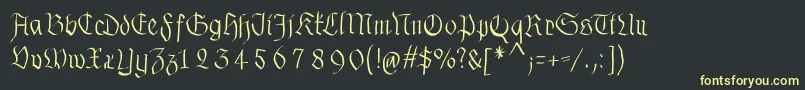 Więcej informacji o czcionce Fraxhandwritten Czcionka Fraxhandwritten – żółte czcionki na czarnym tle